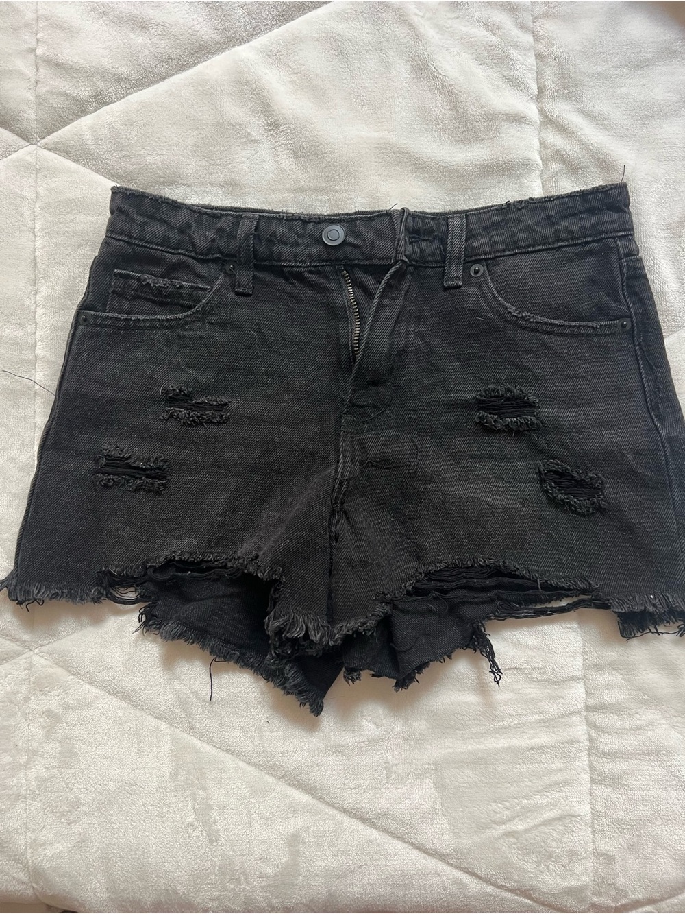 bp Black Distressed Denim Cutoff Shorts